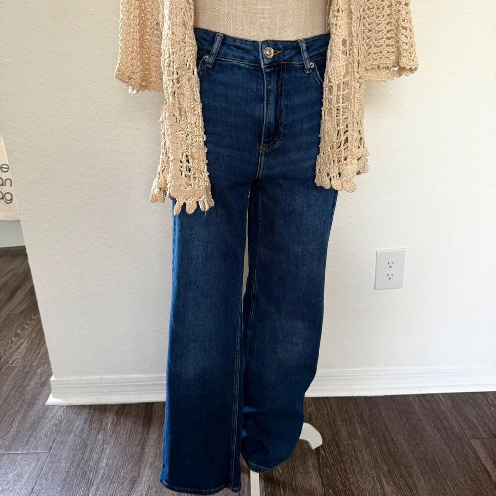 Dark blue stretch flare jeans from Zar